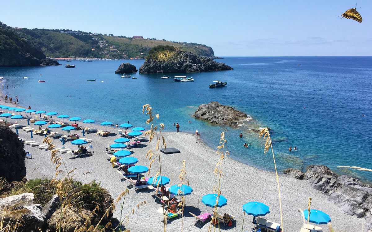 spiaggia assolata in riviera dei cedri calabria