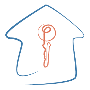 disegno minimal casa con chiave all'interno