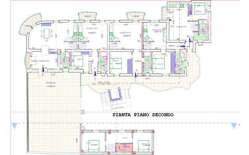 piano secondo planimetria praia