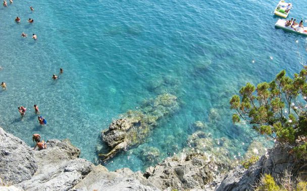 spiaggia vista dall'alto a san nicola arcella