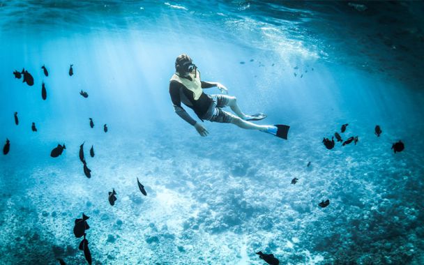 sub in fondale blu foto di miles hardacre da pexels